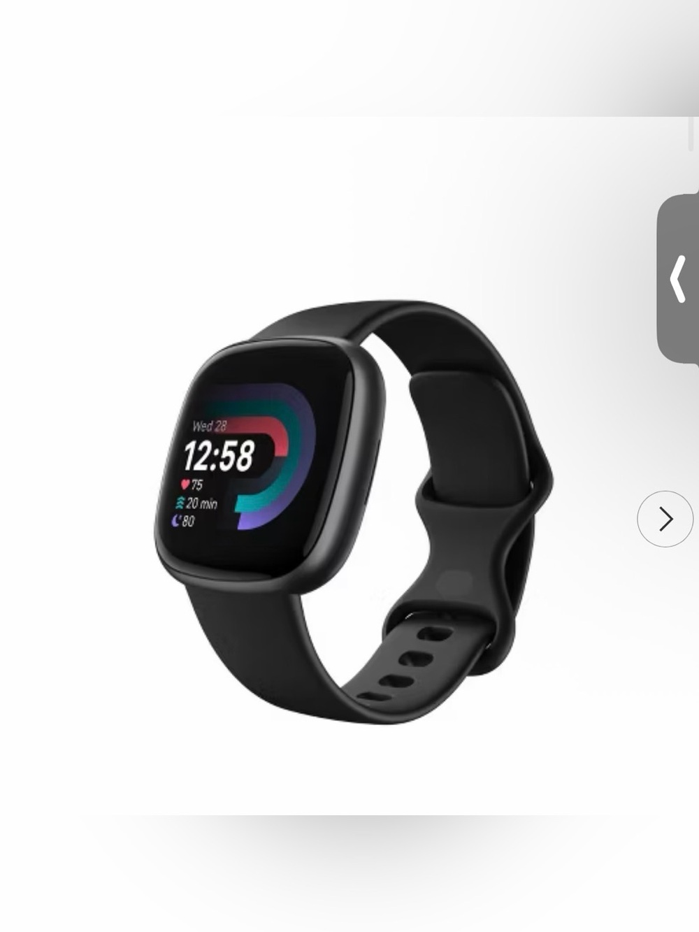 Fitbit Versa 4 Smartwatch - Graphite Aluminum with Black Band